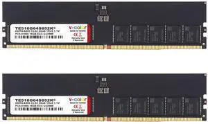V-Color DDR5 32GB (16GBx2) 6400MHz CL52 1Rx8 ECC UNBUFFERED DIMM 1.1V (ECC UDIMM) Memory Ram for Server (TE516G64S852K)