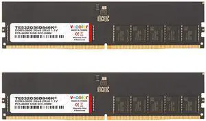 V-Color DDR5 64GB (32GBx2) 5600MHz CL46 2Rx8 ECC UNBUFFERED DIMM 1.1V (ECC UDIMM) Memory Ram for Server (TE532G56D846K)