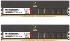 V-Color DDR5 64GB (32GBx2) 4800MHz CL40 2Rx8 ECC UNBUFFERED DIMM 1.1V (ECC UDIMM) Memory Ram for Server (TE532G48D840K)