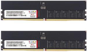 V-Color DDR5 96GB (48GBx2) 5200MHz CL42 2Rx8 ECC UNBUFFERED DIMM 1.1V (ECC UDIMM) Memory Ram for Server (TE548G52D842K)