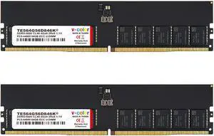 V-Color DDR5 128GB (64GBx2) 5600MHz CL46 2Rx8 ECC UNBUFFERED DIMM 1.1V (ECC UDIMM) Memory Ram for Server (TE564G56D846K)