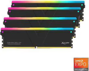 V-Color DDR5 64GB (16GBx4) 6000MHz CL32 1Rx8 OC R-DIMM RGB(Overclocking ECC Registered RGB DIMM) 1.35V Memory Ram for TRX50/WRX90 Workstation (AMD EXPO) (TRAL516G60S832Q)