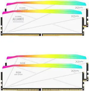 V-COLOR DDR5 TUF GAMING ALLIANCE SCC 2+2 KIT Manta XFinity 96GB (48GBx2) 6400MHz CL32 1.35V AMD EXPO SK Hynix Original IC RGB Gaming Desktop Upgrade RAM Memory Module White (GTMXFAL4864832WW-DW)