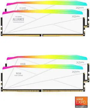 V-COLOR DDR5 TUF GAMING ALLIANCE SCC 2+2 KIT Manta XFinity 64GB (32GBx2) 6400MHz CL32 1.34V AMD EXPO SK Hynix Original IC RGB Gaming Desktop Upgrade RAM Memory Module White (GTMXFAL3264832WW-DW)