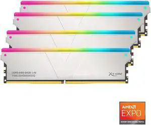 V-Color DDR5 256GB (64GBx4) 6400MHz CL32 2Rx8 OC R-DIMM RGB(Overclocking ECC Registered RGB DIMM) 1.4V Memory Ram for TRX50/WRX90 Workstation (AMD EXPO) (TRAL564G64D832Q)