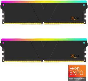 V-COLOR Manta XSky DDR5 32GB (2x16GB) 6000MHz CL36 1.25V SK Hynix Original IC RGB Gaming Desktop Upgrade Memory Module Black, for AMD EXPO (TMXSAL1660836KWK)