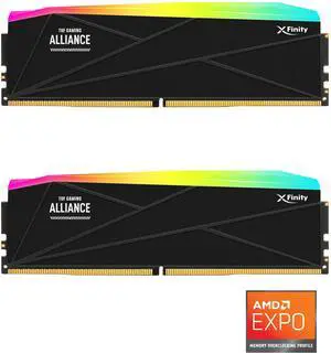 V-COLOR DDR5 TUF GAMING ALLIANCE Manta XFinity 64GB (32GBx2) 6400MHz CL32 1.4V AMD EXPO SK Hynix Original IC RGB Gaming Desktop Upgrade RAM Memory Module Black (GTMXFAL3264832KWK)
