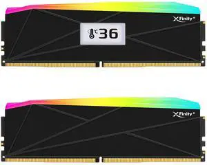 V-COLOR OLED XFinity+ DDR5 64GB (2x32GB) 8000MHz CL40 1.35V SK Hynix IC RGB Gaming Desktop Memory with Built-in OLED Display, Black, for AMD EXPO (OTMXFAL3280840KWK)