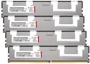 V-COLOR DDR5 128GB (32GBx4) 5600MHz CL46 R-DIMM (ECC Registered DIMM) 1.1V Memory Ram for AMD TRX50/WRX90 Workstation / Server Motherboards (TRA532G56D846Q)