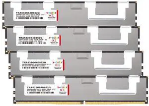 V-COLOR DDR5 128GB (32GBx4) 6400MT/s CL52 ECC R-DIMM 1.1V Memory Ram for AMD TRX50/WRX90 Workstations with Hynix IC (TRA532G64D852Q)