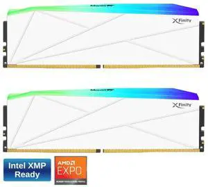 V-COLOR Manta XFinity RGB DDR5 128GB (64GBx2) 6400MHz XMP 3.0 & AMD EXPO CL32 1.4V RGB Gaming Desktop Upgrade RAM U-DIMM Memory Module SK Hynix IC - WHITE (TMXFL6464832WWK) V-COLOR Manta XFinity RGB DDR5 128GB (64GBx2) 6400MHz XMP 3.0 & AMD EXPO CL32 1.4V RGB Gaming Desktop Upgrade RAM U-DIMM Memory Module SK Hynix IC - WHITE (TMXFL6464832WWK)