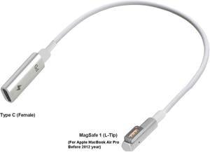 USB-C Type C Female to Magsafe 1 L-Tip Power Adapter  Charging Cable works for Apple MacBook Air Pro 15 inch 17 inch Before Year 2012(with Magsafe 1 L Shape tip)