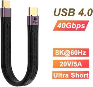 USB 4.0 Gen 3 Data Cable PD 100W 5A Fast Charging USB C to Type C Cable Thunderbolt 3 8K@60Hz Cable USB Tipo C 40Gbps Data Cable (13.8cm)