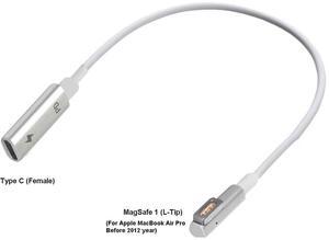 USB-C Type C Female to Magsafe 1 L-Tip Power Adapter Charging Cable works for MacBook Air Pro 15 inch 17 inch Before Year 2012(with Magsafe 1 L Shape tip)