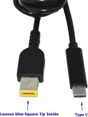 USB-C Type C to Lenovo Laptops Slim Square Connector Plug Converter Cable DC Tip Jack