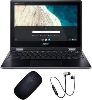 Acer Chromebook Spin 511 R752TN-C2J5 11.6" Touch 4GB 32GB, Black: Bundle: Wireless Mouse/Headset