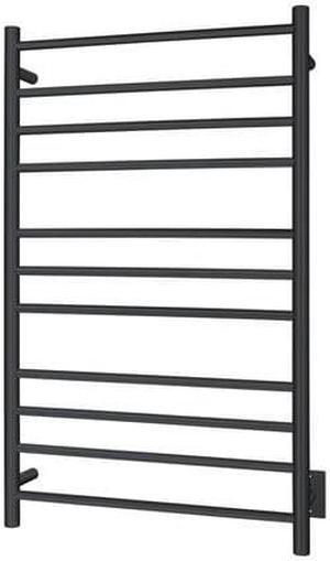 Malta Towel Warmer, Black, Hardwired, 11 Bars