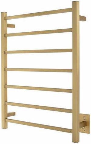 Tahoe 7 Towel Warmer, Brushed Gold, Hardwired, 7 bars