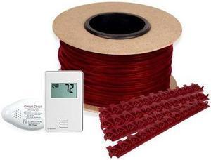 WarmlyYours TempZone Electric Floor Heating Cable Kit 70'  with Strips & Non Programmable Thermostat (17.5 sq. ft) for Tile, Hardwood & LVT