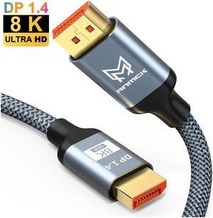 3.3 feet 8K Display Port Cable 1.4, 8K @60Hz 7680x4320 32.4Gbps Display Port to Display Port Cable, Backward Compatible with 4K @144Hz/2K @165Hz/1080P 240Hz for PC, Laptop, HDTV