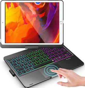 Touchpad Keyboard Case for iPad 10.2 2020 8th Generation & iPad 10.2 2019 7th Gen, iPad Air 3 2019, iPad Pro 10.5 inch 2017 with Backlights, Pencil Holder, Wireless Bluetooth 360 Rotatable Cover