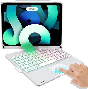 Touch Keyboard Case with Trackpad for iPad Pro 11 inch 2021 2020 2018 / iPad Air 4 10.9 2020 4th Generation with Bluetooth Backlit Keyboard - 360° Protective Cover with Apple Pencil Holder