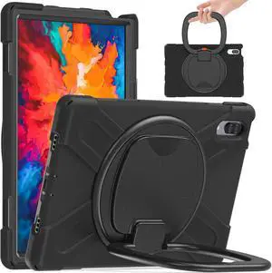 Case for Lenovo Tab P11 Pro 11.5 Inch 2020 TB-J706F / TB-J706L, Heavy Duty Shockproof Rugged Drop Resistant Impact Resistant Silicone Protective Case with Stand/Handle Hand Strap/Shoulder Strap