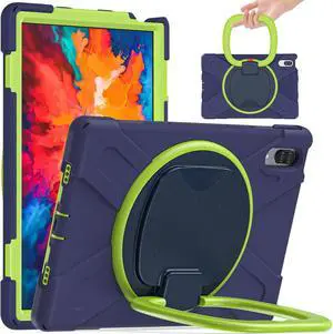 Case for Lenovo Tab P11 Pro 11.5 Inch 2020 TB-J706F / TB-J706L, Heavy Duty Shockproof Rugged Drop Resistant Impact Resistant Silicone Protective Case with Stand/Handle Hand Strap/Shoulder Strap