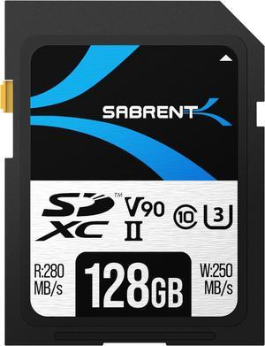 SABRENT Rocket v90 128GB SD UHS-II Memory Card R280MB/s W250MB/s (SD-TL90-128GB)
