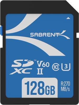 SABRENT Rocket V60 128GB SD UHS-II Memory Card R270MB/s W170MB/s (SD-TL60-128GB)