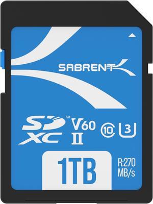 SABRENT Rocket V60 1TB SD UHS-II Memory Card R270MB/s W170MB/s (SD-TL60-1TB)