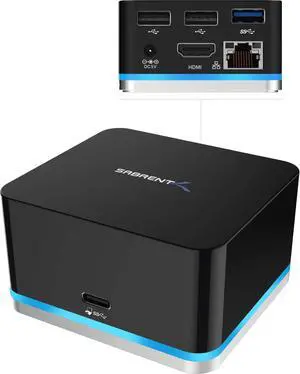 SABRENT 5 Port USB Type C Mini Continuum Docking Station, Supports Up to 3840x2160 at 30HZ (DS-CMND)
