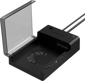 SABRENT EC-DFFN 2.5" & 3.5" SATA USB 3.0 USB 3.0 to SATA External Hard Drive Lay-Flat Docking Station with Built-in Cooling Fan