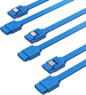 SATA Cable III, Benfei 3 Pack SATA Cable III 6Gbps Straight HDD SDD Data  Cable with Locking Latch 18 Inch for SATA HDD, SSD, CD Driver, CD Writer 