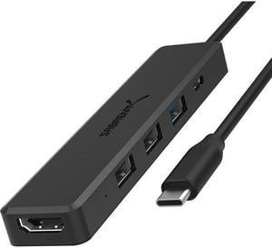 SABRENT Multi-Port USB Type-C Hub with 4k HDMI | Power Delivery (60 Watts) | 1 USB 3.0 Port | 2 USB 2.0 Ports (HB-TC5P)