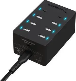 SABRENT 100 Watt 8-Port Family-Sized USB Rapid Charger [UL Certified ] - Includes 2 PD (Power Delivery) Ports (AX-ADPD)