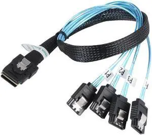 50/70cm SAS SATA cable Mini-SAS SFF-8087 to 4 SATA Cable Mini SAS 4i SFF8087 36P To 4 SATA 7P Cable 12Gbps Hard Drive Data cable