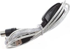 USB IN-OUT MIDI Cable Converter PC to Music Keyboard Adapter Cord
