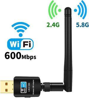 AC 600Mbps Dual Band 2.4G/5.8G Wireless Network Adapter 802.11ac USB WiFi Adapter For Windows 10/8/7/XP/Vista/Mac OS