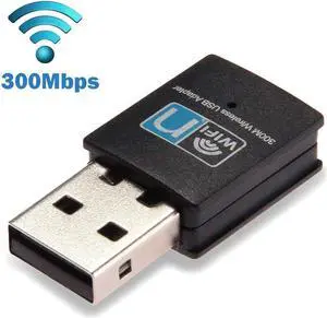 300Mbps USB WiFi Adapter Wireless Lan Network Card Adapter WiFi Dongle For Desktop Laptop PC Support Windows 10 8 7 MAC OS