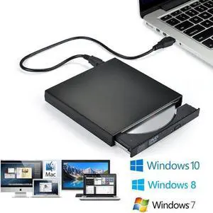 Slim External Optical Drive USB 2.0 DVD Combo DVD ROM Player CD-RW Burner Writer Plug and Play For Macbook Laptop Desktop PC