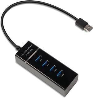 USB 3.0 Super Speed 4 Ports Hub with LED Light Ultra Slim USB Splitter Adapter Cable for Notebook, USB Flash Drives