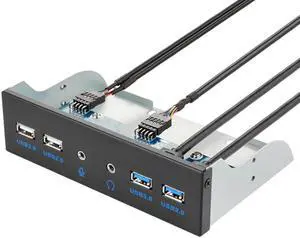 5.25 Inch Desktop PC Case Internal Front Panel USB Hub 2 Ports USB 3.0 And 2 Ports USB 2.0 With HD Audio Port 20 Pin Connector