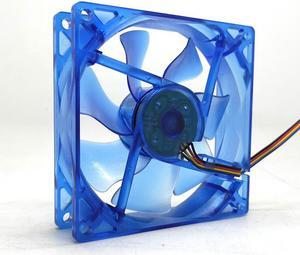 92mm pwm LED cpu cooler cooling fan 90mm 9cm 92X92X25mm luminous 12V 1800RPM blue light cooler