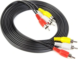 10FT RCA Audio/Video Composite Cable DVD/VCR/SAT Yellow/White/red connectors 3 Male to 3 Male 10FT RCA Audio/Video Composite Cable DVD/VCR/SAT Yellow/White/red connectors 3 Male to 3 Male