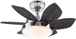 Westinghouse Lighting 7236600 Quince Indoor Ceiling Fan with Light, 24 Inch, Chrome