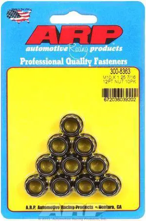 Metric 12Point Nut; Small Collar; 10Pieces