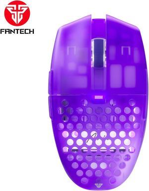 FANTECH  Wireless Gaming Mouse,Medium-size ,Ergonomic Hand Grips,2.4 GHz wreless Fast charge,RGB Gamer Desk Laptop PC Gaming Mouse, for Windows 7/8/10/11/XP Vista Linux MacOs,Purple