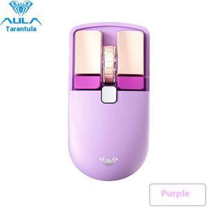 AULA SC320, Ergonomic Wireless Bluetooth Mouse, Rechargeable, 6 Buttons, 3 Million Button Life, Business Office Portable Laptop Mouse, For Windows 2000/WinXP/7/8/10 and Above, Purple