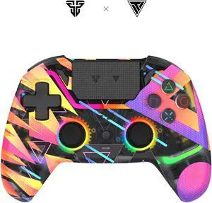 Fantech NOVA PRO WGP14V2 Wireless/Wired Gaming Controller,22 Buttons, Hall Effect, Cool Lights, Highly Sensitive,Compatible with PC/Steam/Switch/PS4/Ps3/iOS/MacOs/Android,Rainbow